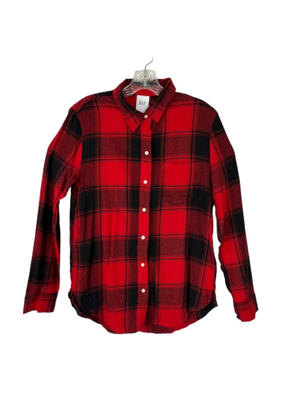 Gap Flannel Shirt Womens XS Red Black New Button Front